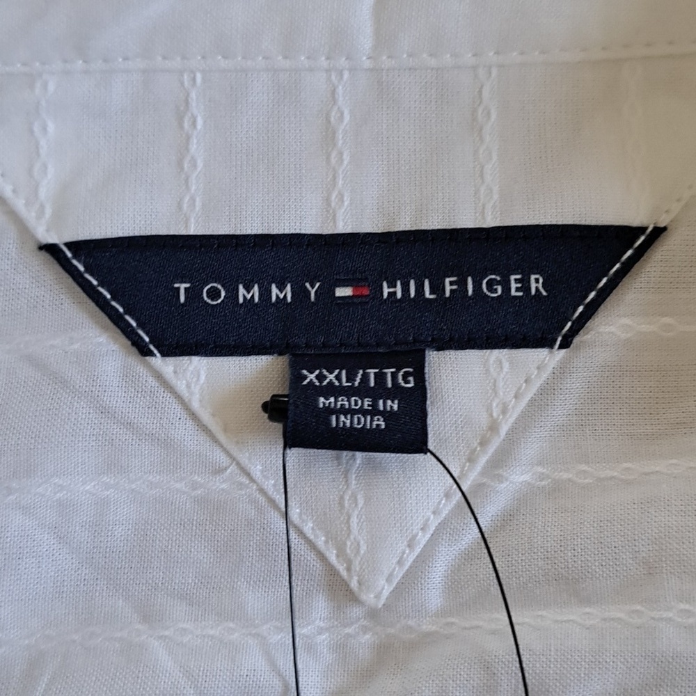 Tommy Hilfiger White Cotton Blouse Ladies XXL Roll Tab Long Sleeve Poplin Shirt - Picture 6 of 10